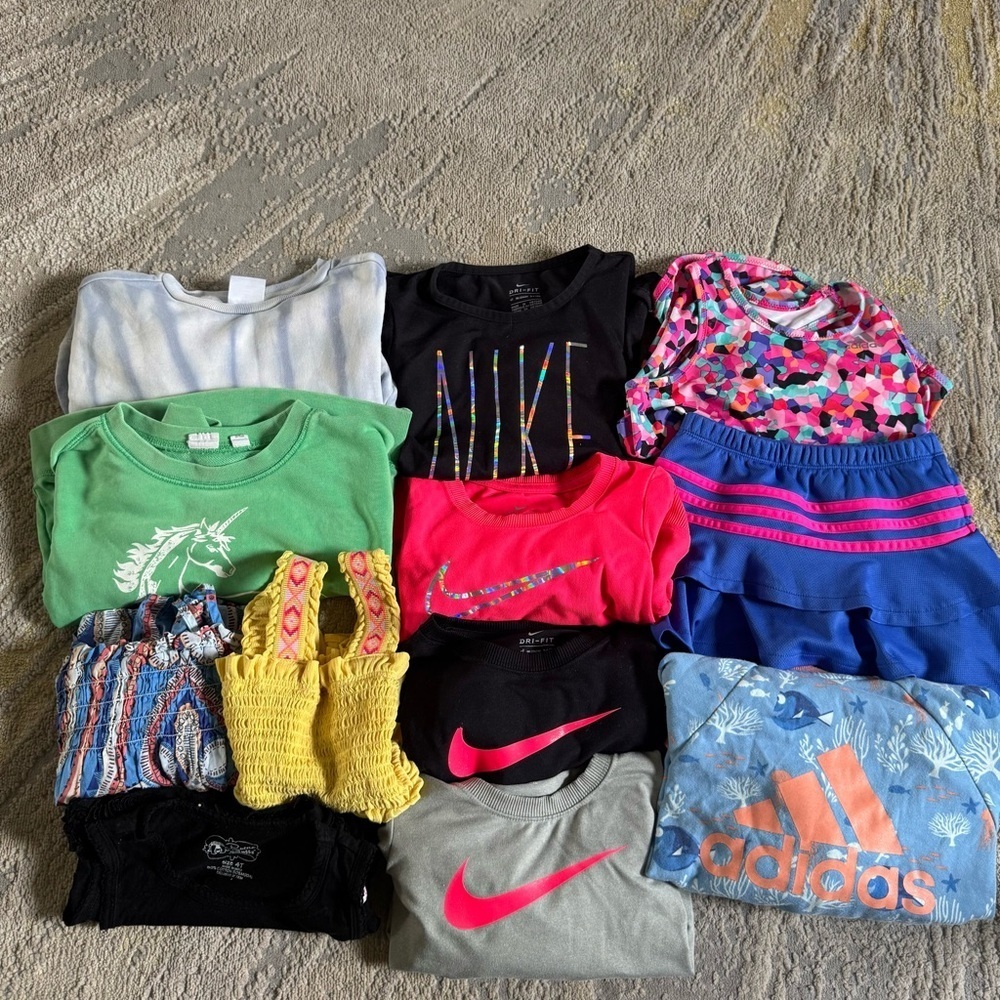 Girls clothes bundle Nike Adidas Gap sweatshirts long sleeve tops tanks 4
